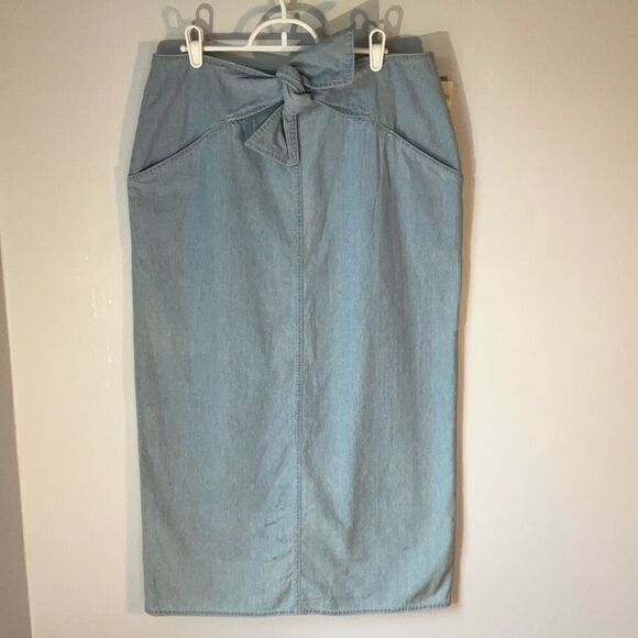 Deadstock Vintage ‘91 Izod Denim Tie Waist Maxi Skirt from Talbot’s! Size 14 jam - Picture 8 of 16